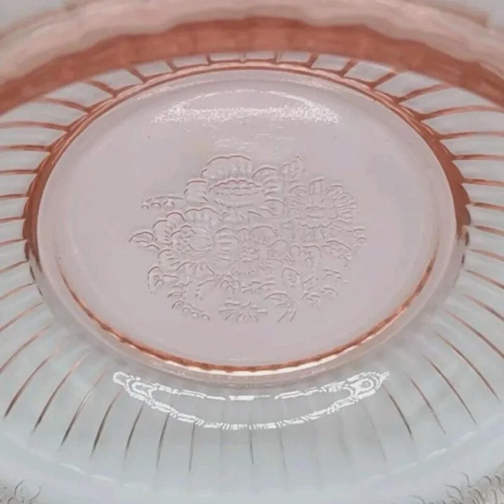 Vintage Anchor Hocking Mayfair “Open Rose”Pink Depression Glass Bowl